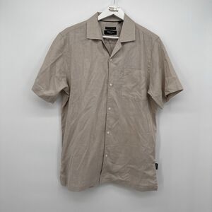 Kenneth Cole Mens The Camp Collar Linen Button Front Shirt Size Medium